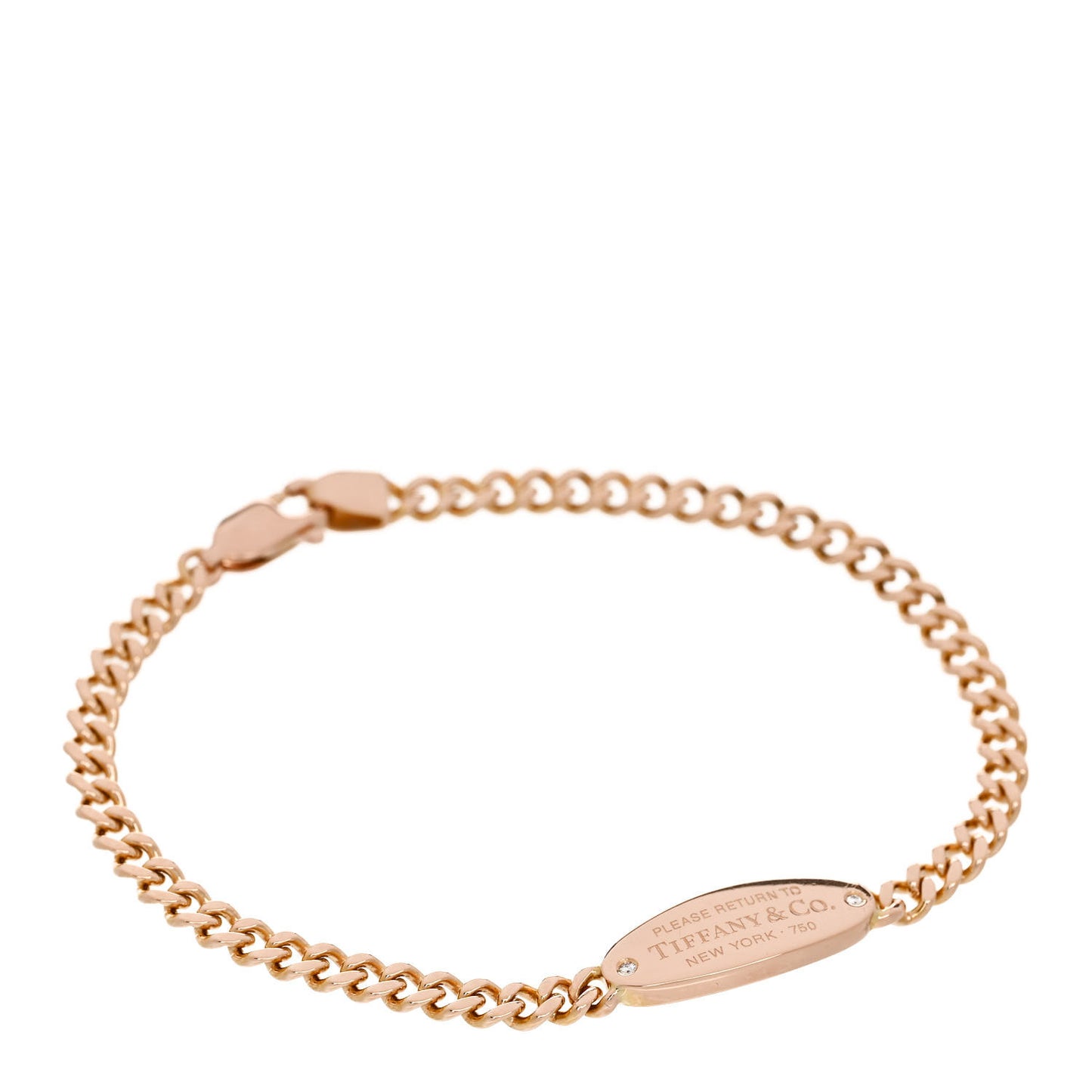 18K Rose Gold Diamond Return To Tiffany Oval ID Bracelet