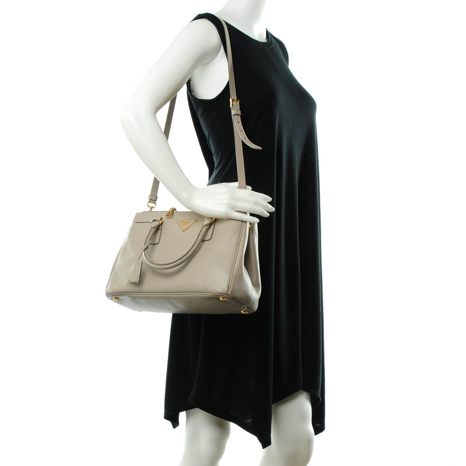 Prada Saffiano Small Galleria Double Zip Tote Pomice 5 of 12