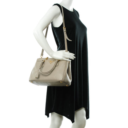 Prada Saffiano Small Galleria Double Zip Tote Pomice 5 of 12