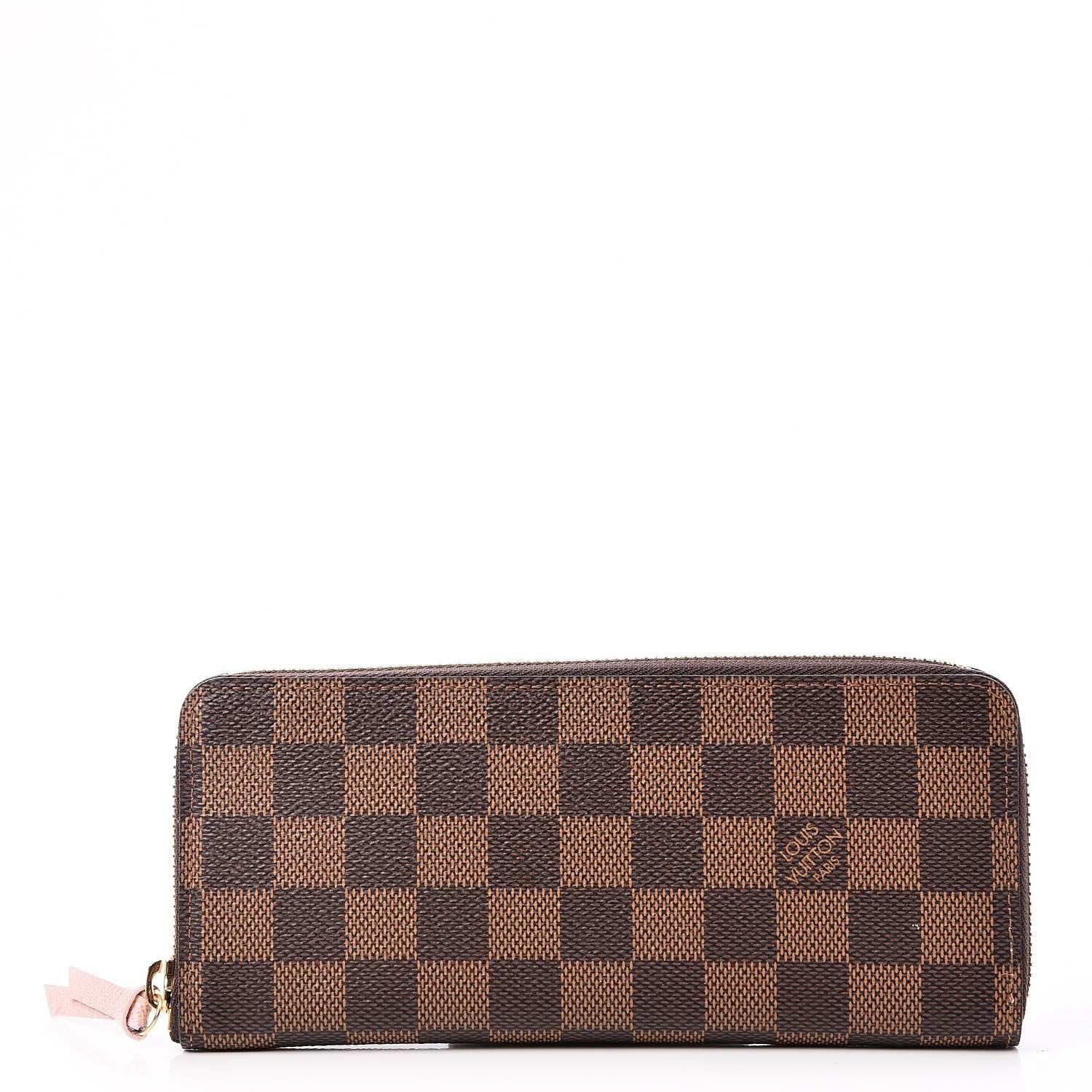Louis Vuitton Damier Ebene Clemence Wallet Rose Ballerine 1 of 8
