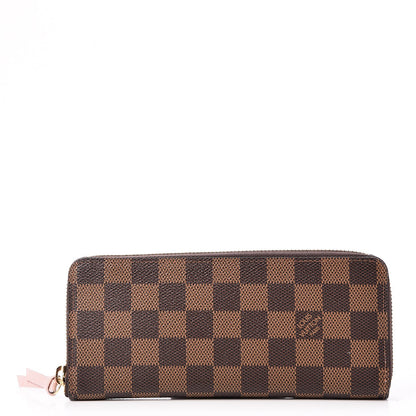 Louis Vuitton Damier Ebene Clemence Wallet Rose Ballerine 1 of 8