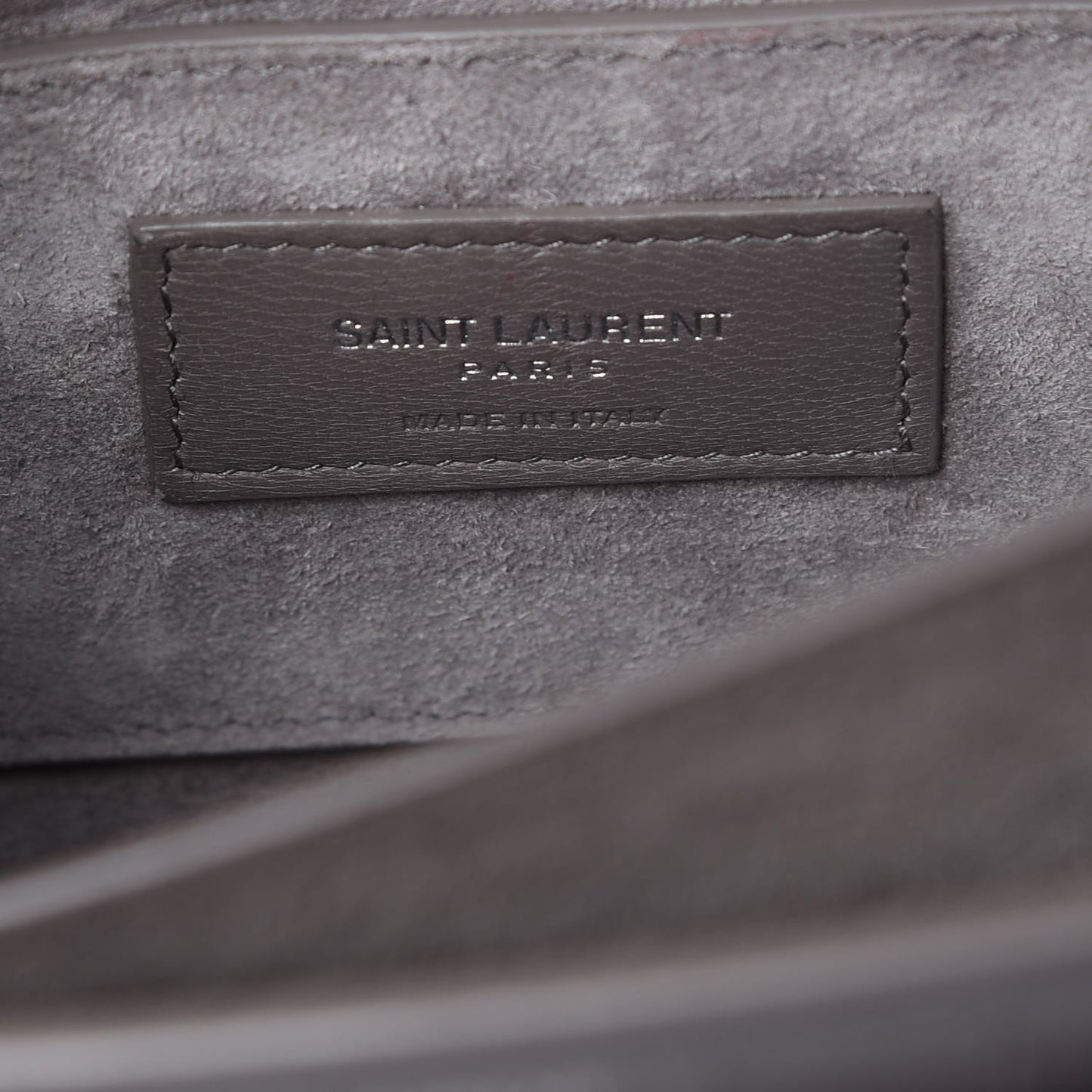 Calfskin Crocodile Embossed Medium Monogram Sunset Fog