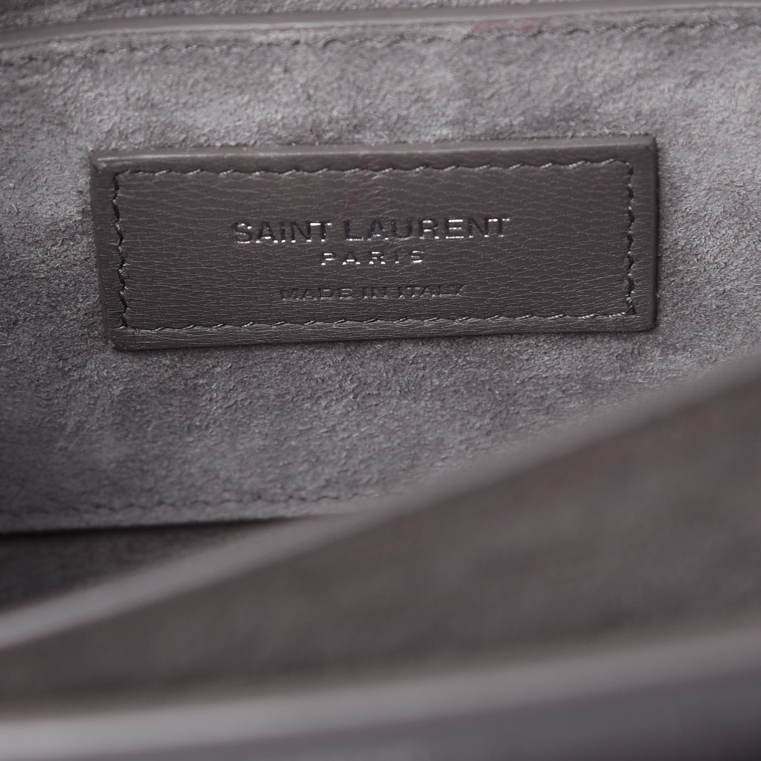 Saint Laurent Calfskin Crocodile Embossed Medium Monogram Sunset Fog 6 of 7