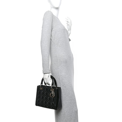 Christian Dior Patent Cannage Medium Lady Dior Black 2 of 10