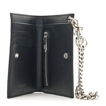 Saint Laurent Grain De Poudre North South Chain Wallet Black 5 of 9