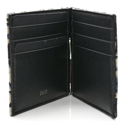 Christian Dior Oblique Bill Clip Wallet Beige Black 5 of 9