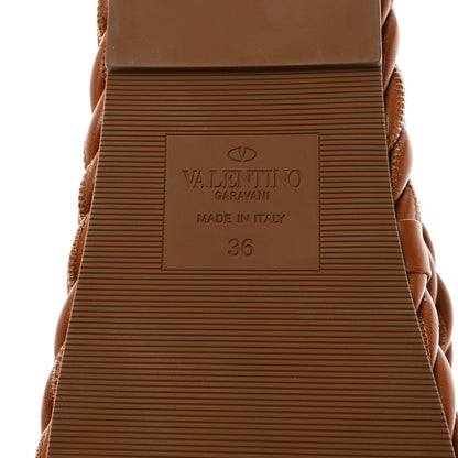 Valentino Garavani Nappa Rope Braided Slide Sandals 36 Saddle Brown 7 of 8