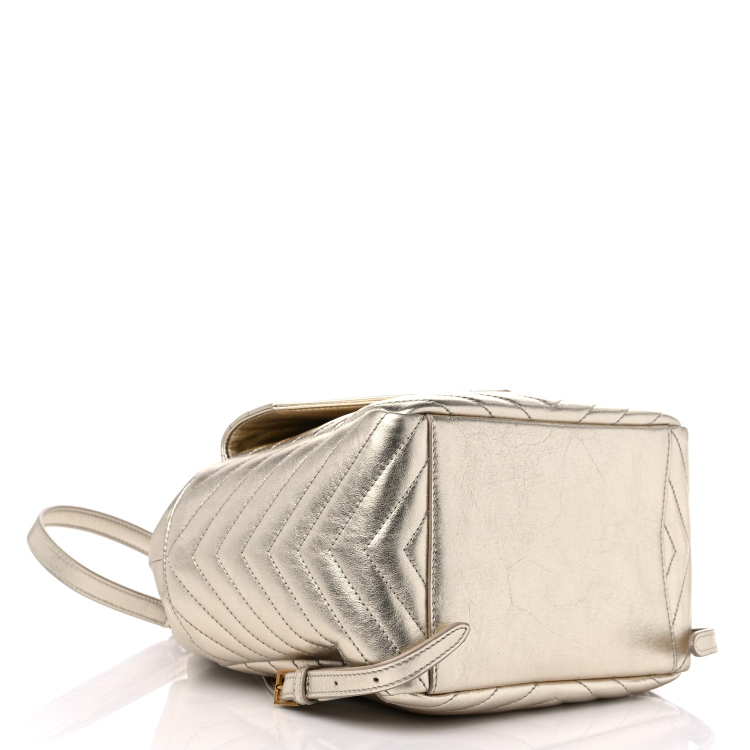 Saint Laurent Lambskin Matelasse Monogram Joe Backpack Pale Gold 4 of 9