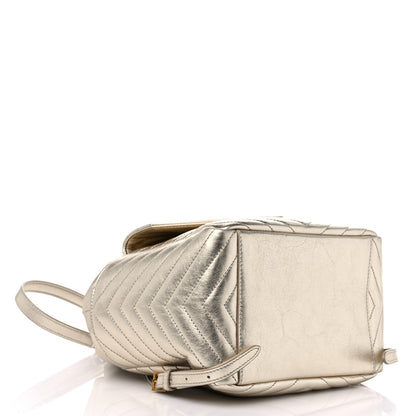 Saint Laurent Lambskin Matelasse Monogram Joe Backpack Pale Gold 4 of 9