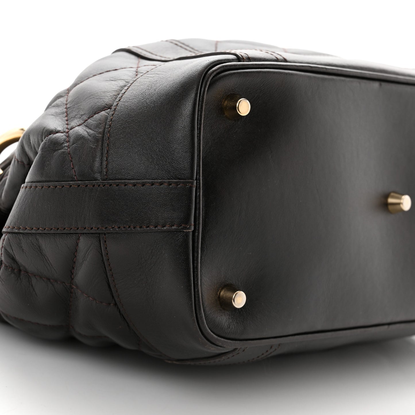 Calfskin Quilted Baby Beaton Dark Brown