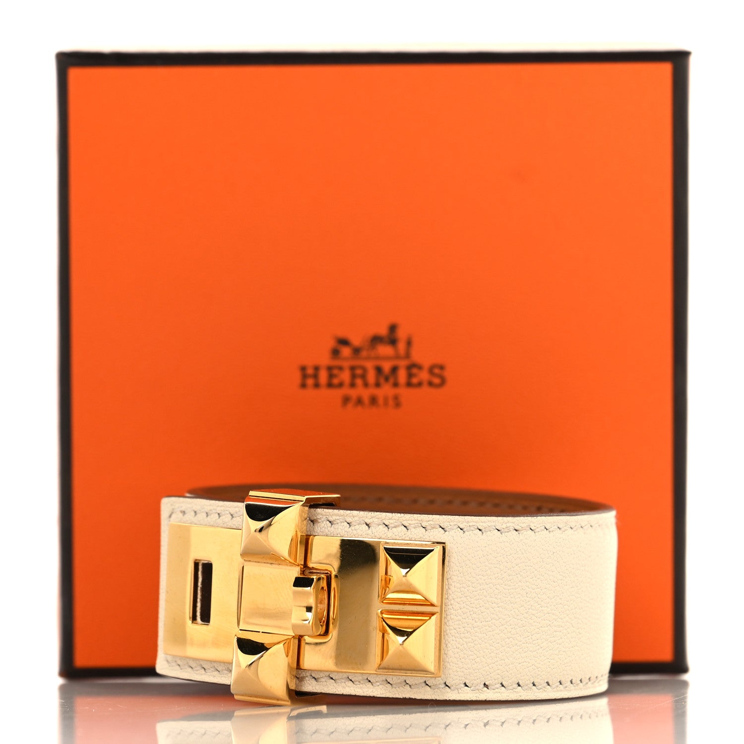 Hermes Swift Collier de Chien CDC 24 Bracelet T3 Nata 6 of 6