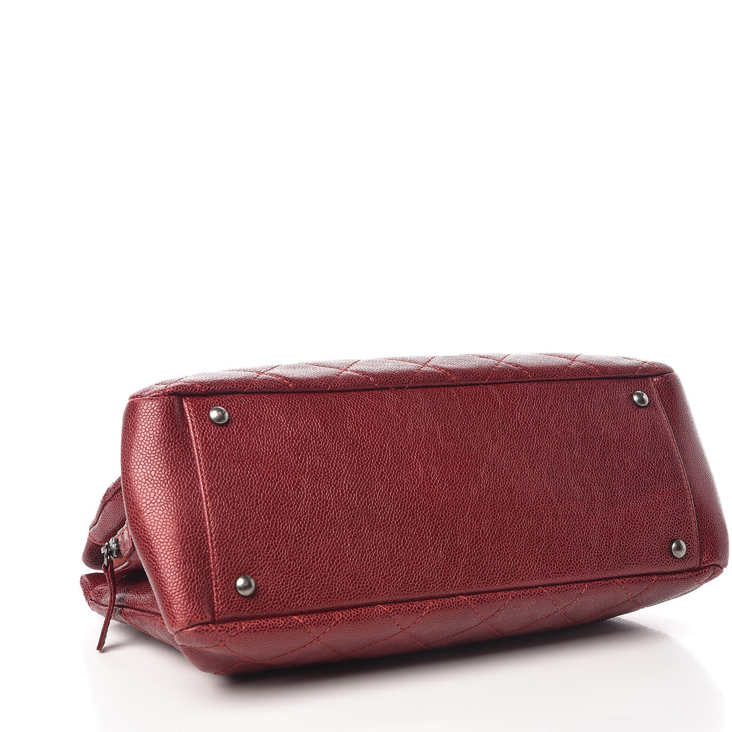 Chanel Iridescent Caviar Quilted Small Chic Tote Dark Red 4 of 14