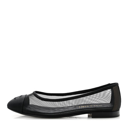Chanel Mesh CC Ballerina Flats 38.5 Black 1 of 10