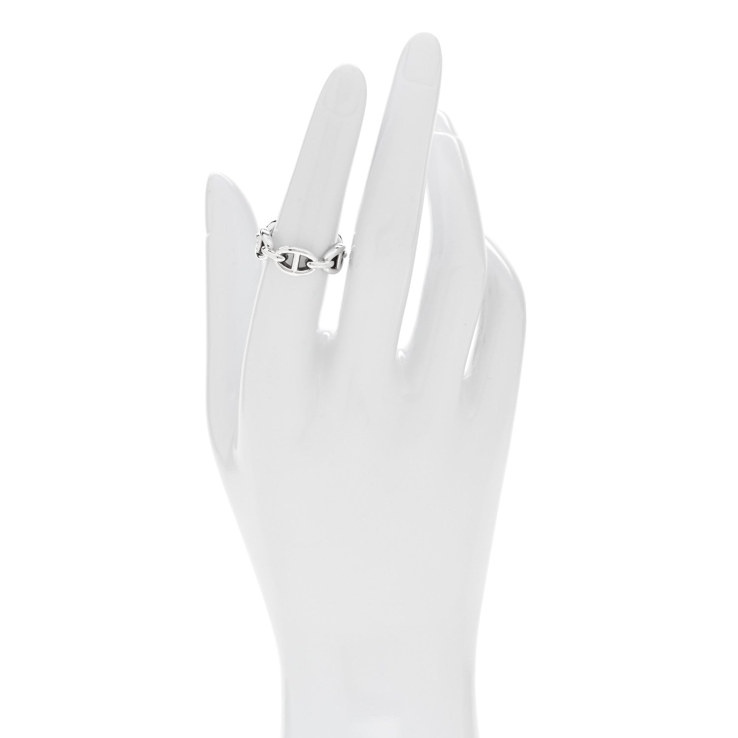 Hermes Sterling Silver PM Chaine d'Ancre Enchainee Band Ring 52 6 2 of 7