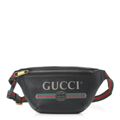 Gucci Grained Calfskin Small Logo Belt Bag Black 1 of 9