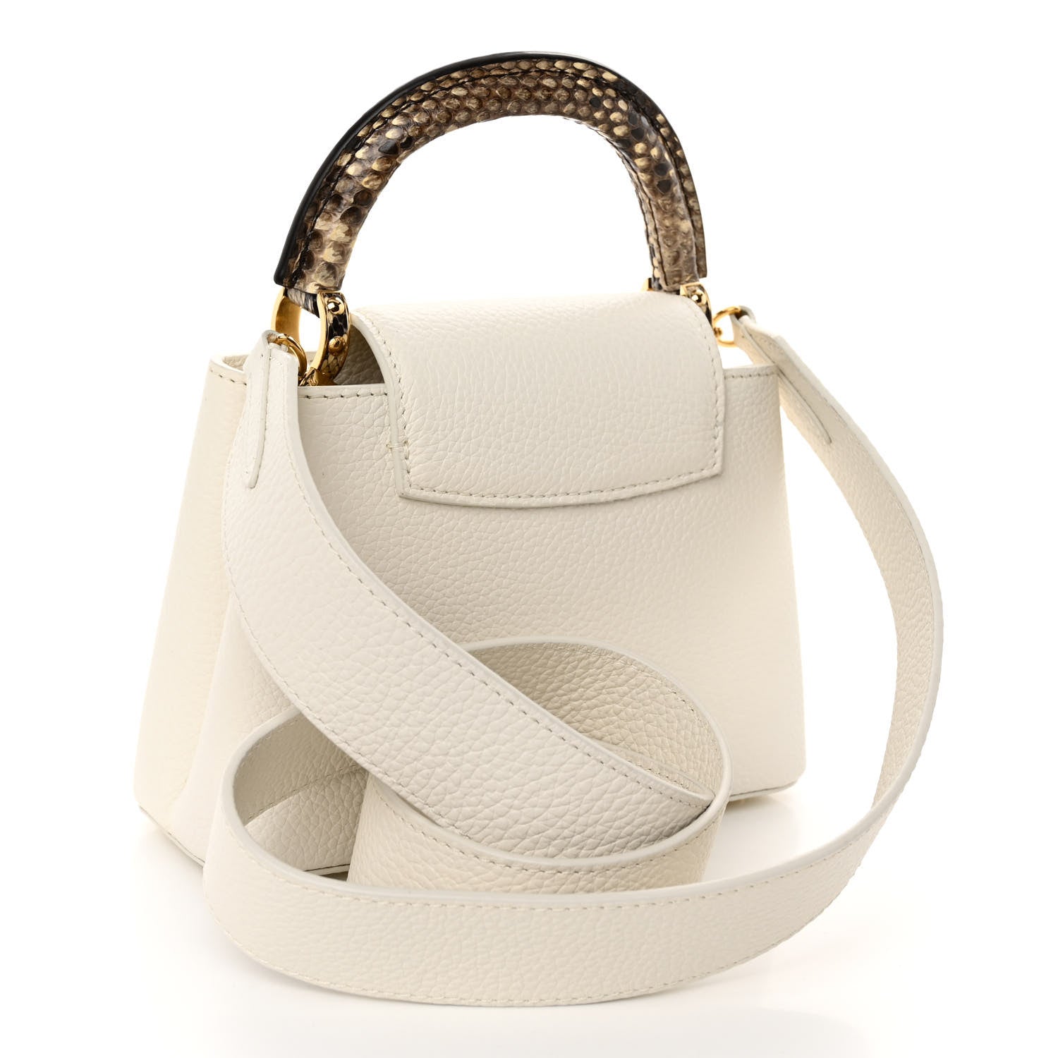 Louis Vuitton Taurillon Snakeskin Mini Capucines White 3 of 9