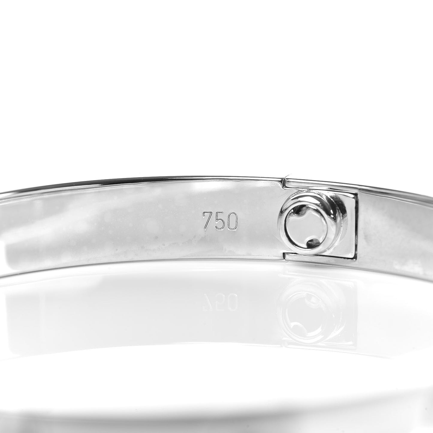 18K White Gold 4 Diamond LOVE Bracelet 17