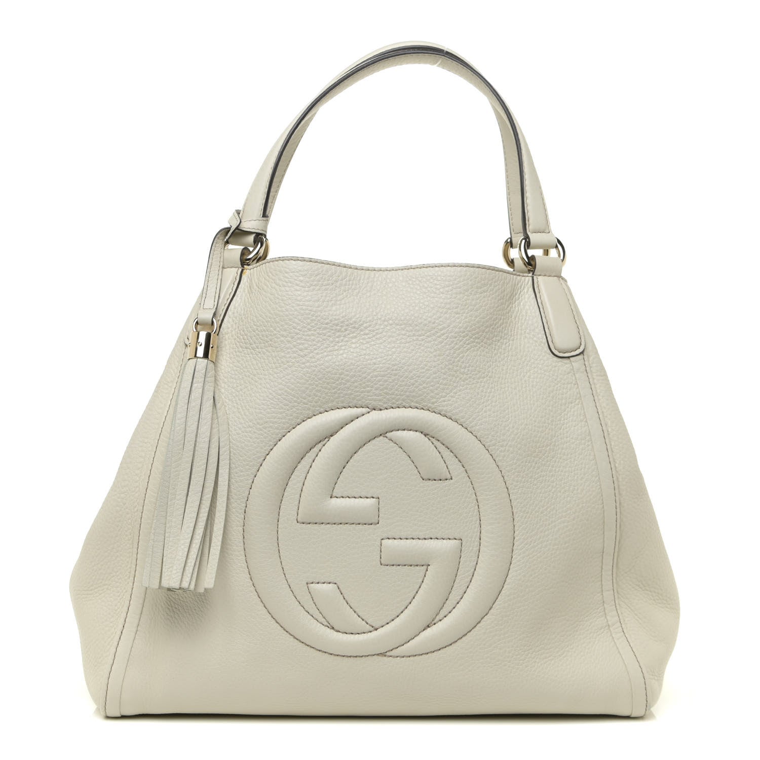 Gucci Pebbled Calfskin Medium Soho Shoulder Bag Off White 1 of 12