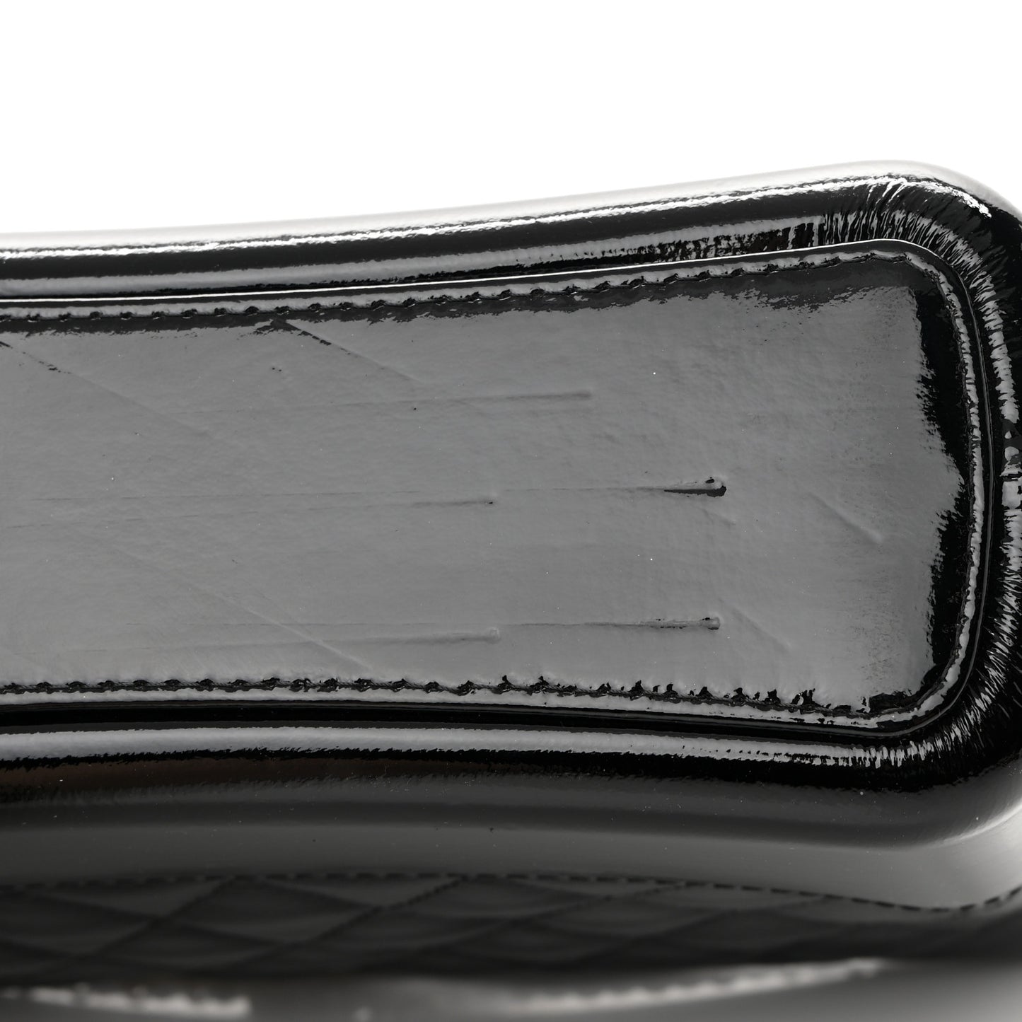 Patent Goatskin Quilted Medium Gabrielle Hobo Black