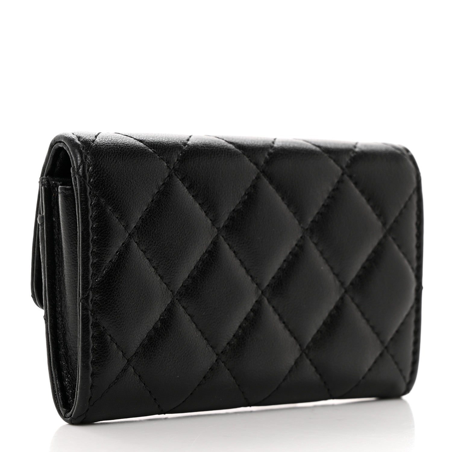 Chanel Lambskin Quilted Flap Card Holder Black 3 of 9