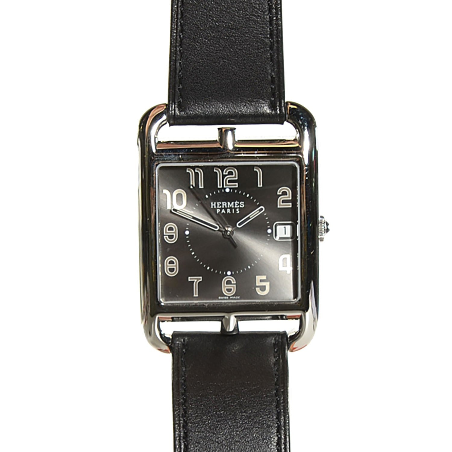 Hermes Stainless Steel Barenia 33mm Cape Cod Quartz Watch Noir 12 of 22