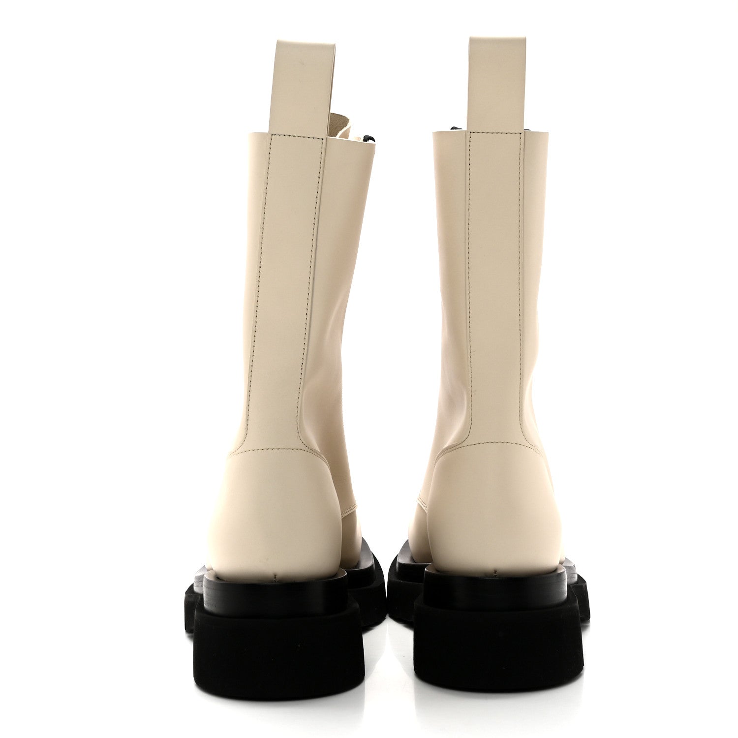 Bottega Veneta Calfskin The Lug Lace Up 55mm Boots 41 Sea Salt Black 5 of 13