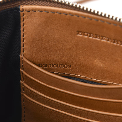Burberry Mega Check Peyton Crossbody Clutch Bag Saddle Brown 7 of 11