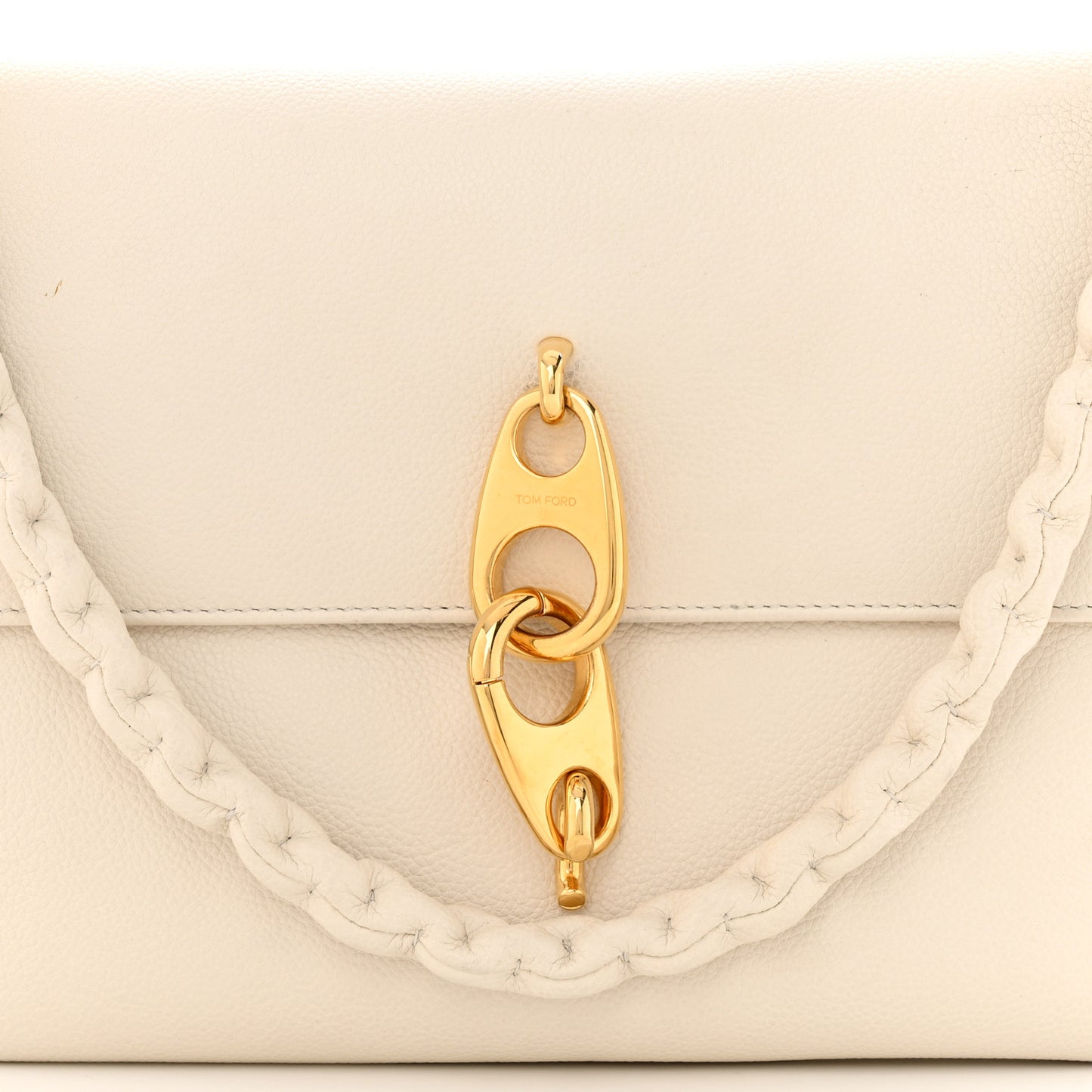 Calfskin Medium Clip Shoulder Bag Chalk