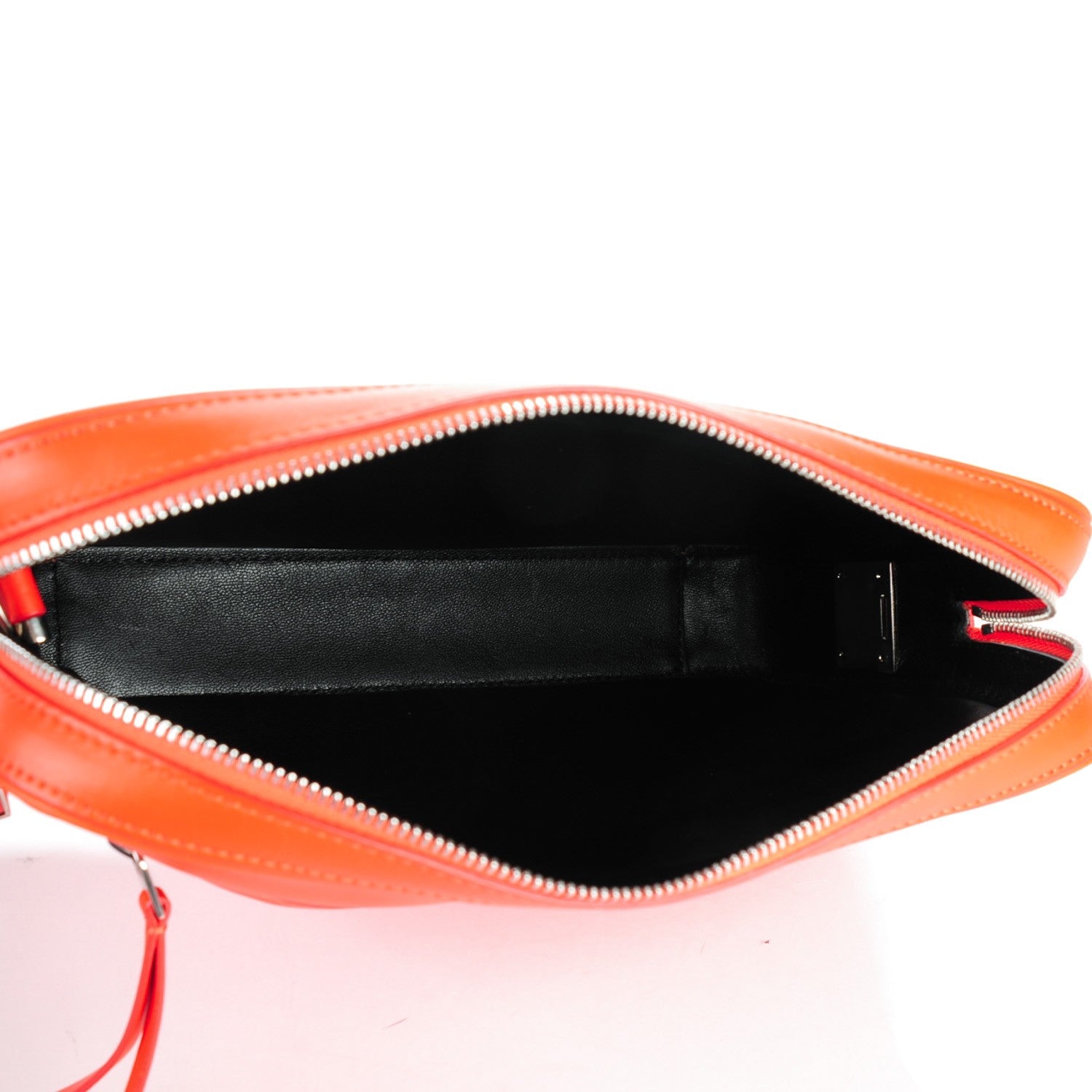 Celine Nappa Side Lock Dragonne Clutch Bright Orange 5 of 7