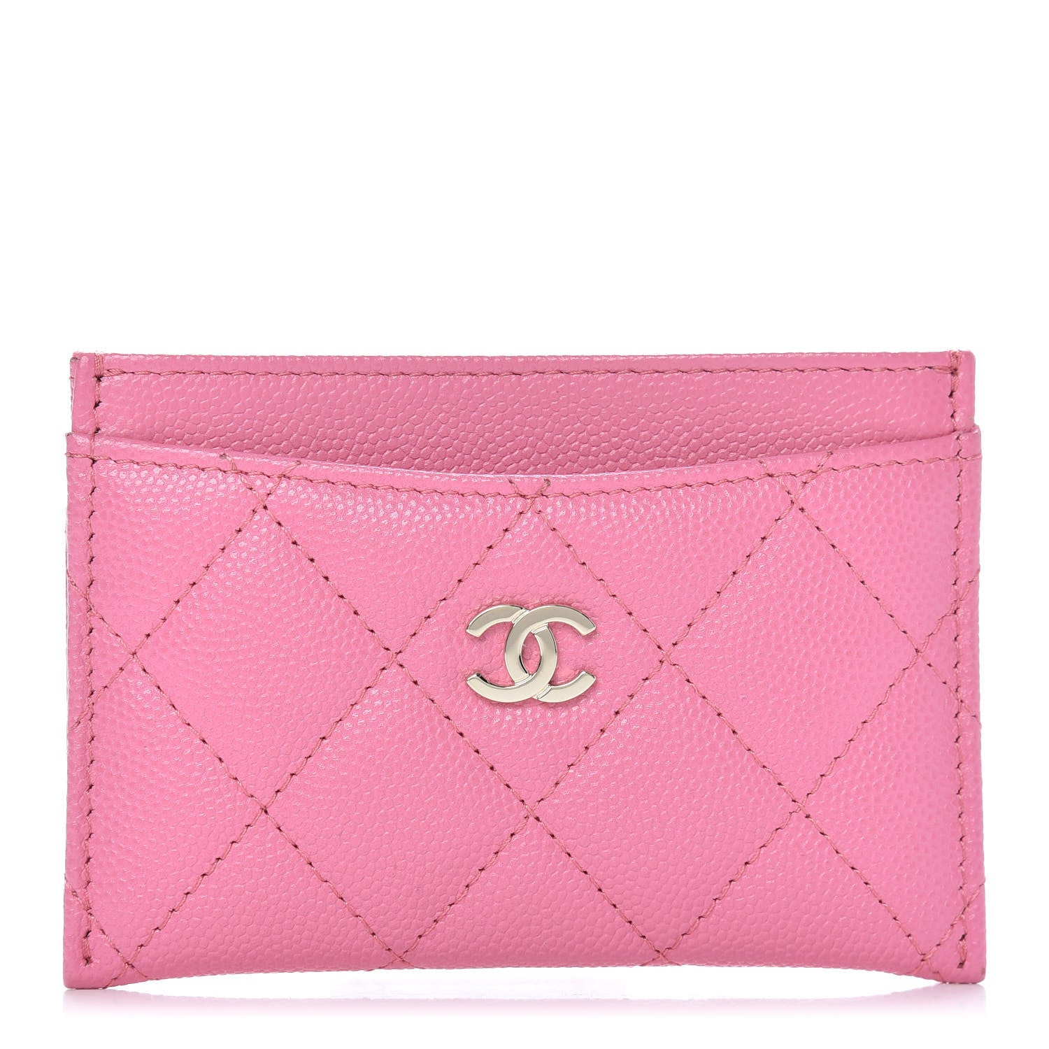 Chanel Caviar Quilted Card Holder Pink 1 of 8