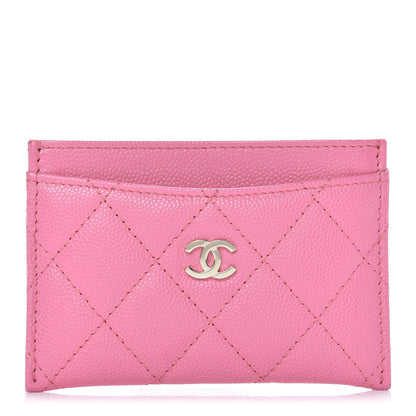 Chanel Caviar Quilted Card Holder Pink 1 of 8