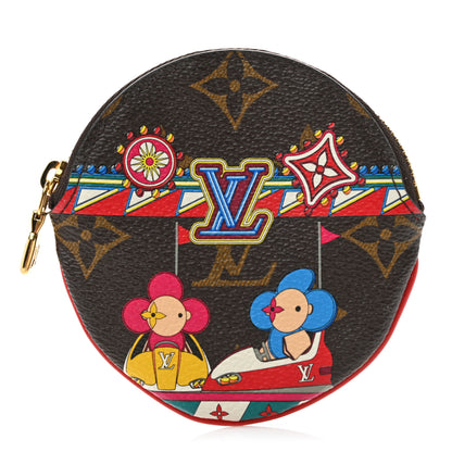 Louis Vuitton Monogram 2020 Christmas Animation Bumper Cars Round Coin Purse Coquelicot 1 of 7
