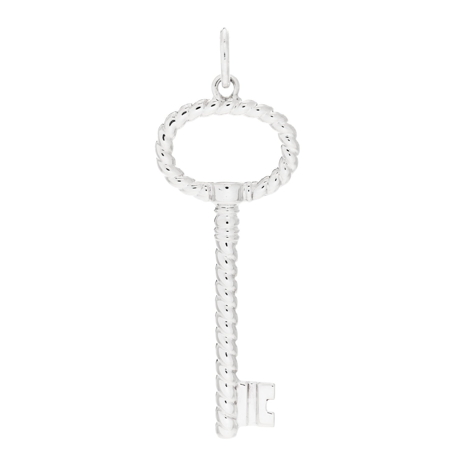 Tiffany Sterling Silver Twist Oval Key Pendant 1 of 4