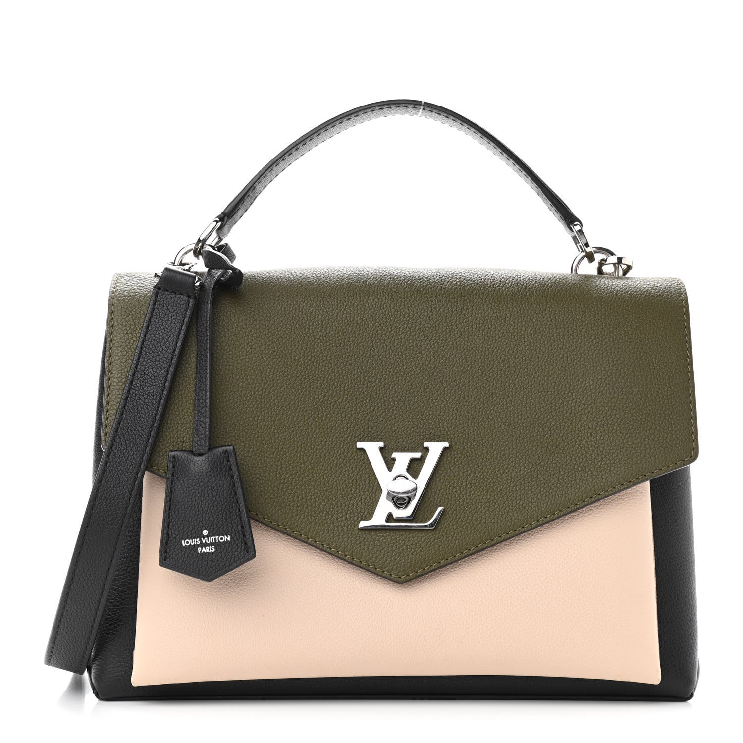 Louis Vuitton Soft Calfskin My Lockme Top Handle Laurier Green Toffee Latte Beige Black 1 of 10