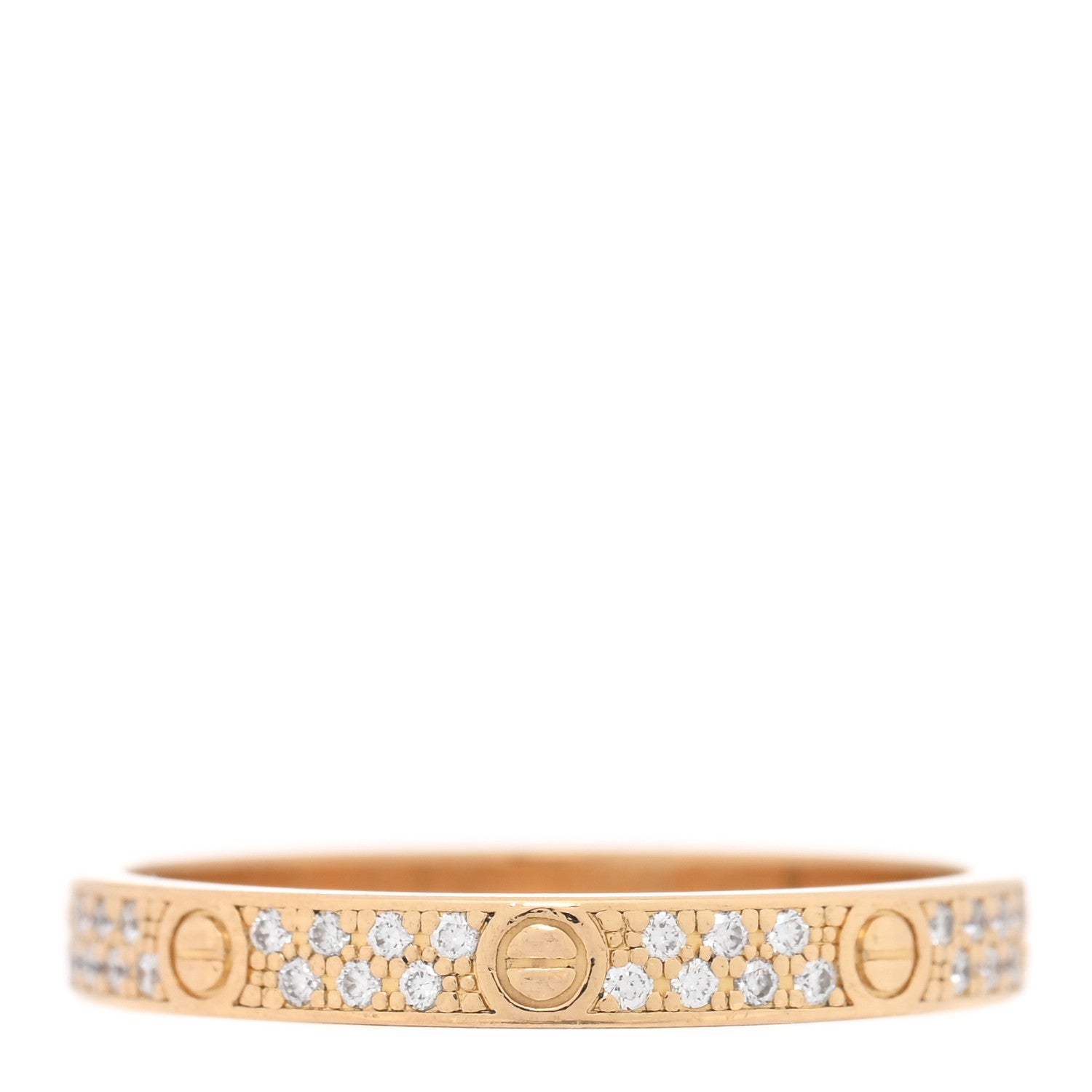 Cartier 18K Yellow Gold Diamond 2.6mm LOVE Paved Band Ring 51 5.75 3 of 4