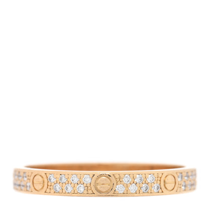 Cartier 18K Yellow Gold Diamond 2.6mm LOVE Paved Band Ring 51 5.75 3 of 4