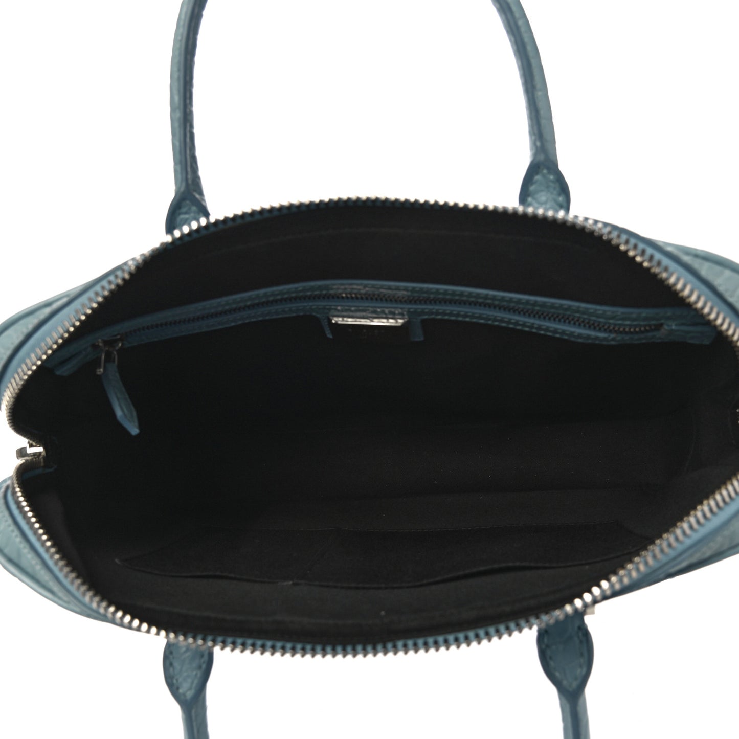 Crocodile Embossed Briefcase Light Blue