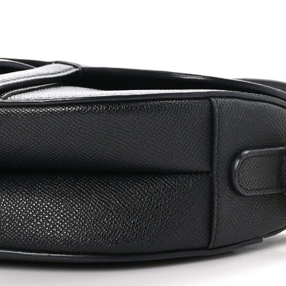 Christian Dior Grained Calfskin Saddle Bag With Strap Black 9 of 9