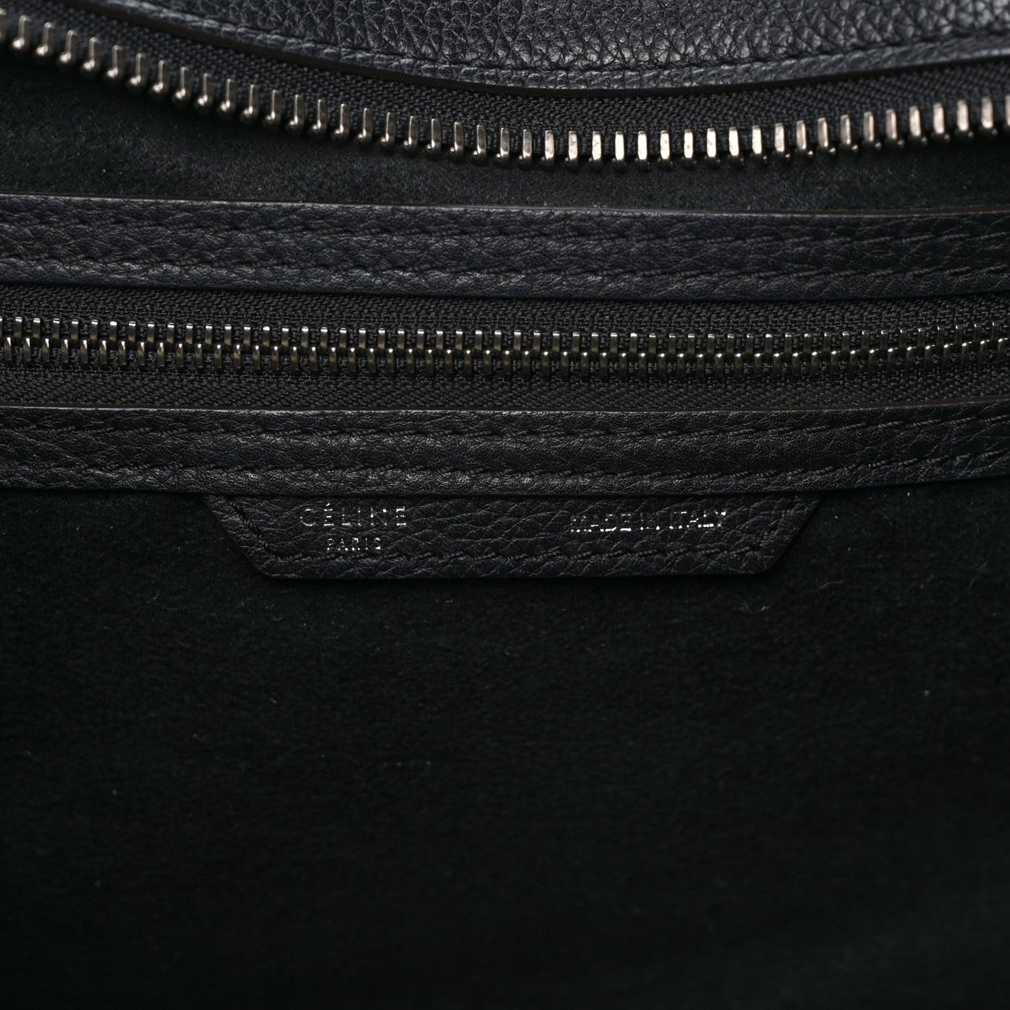Drummed Calfskin Shoulder Luggage Black