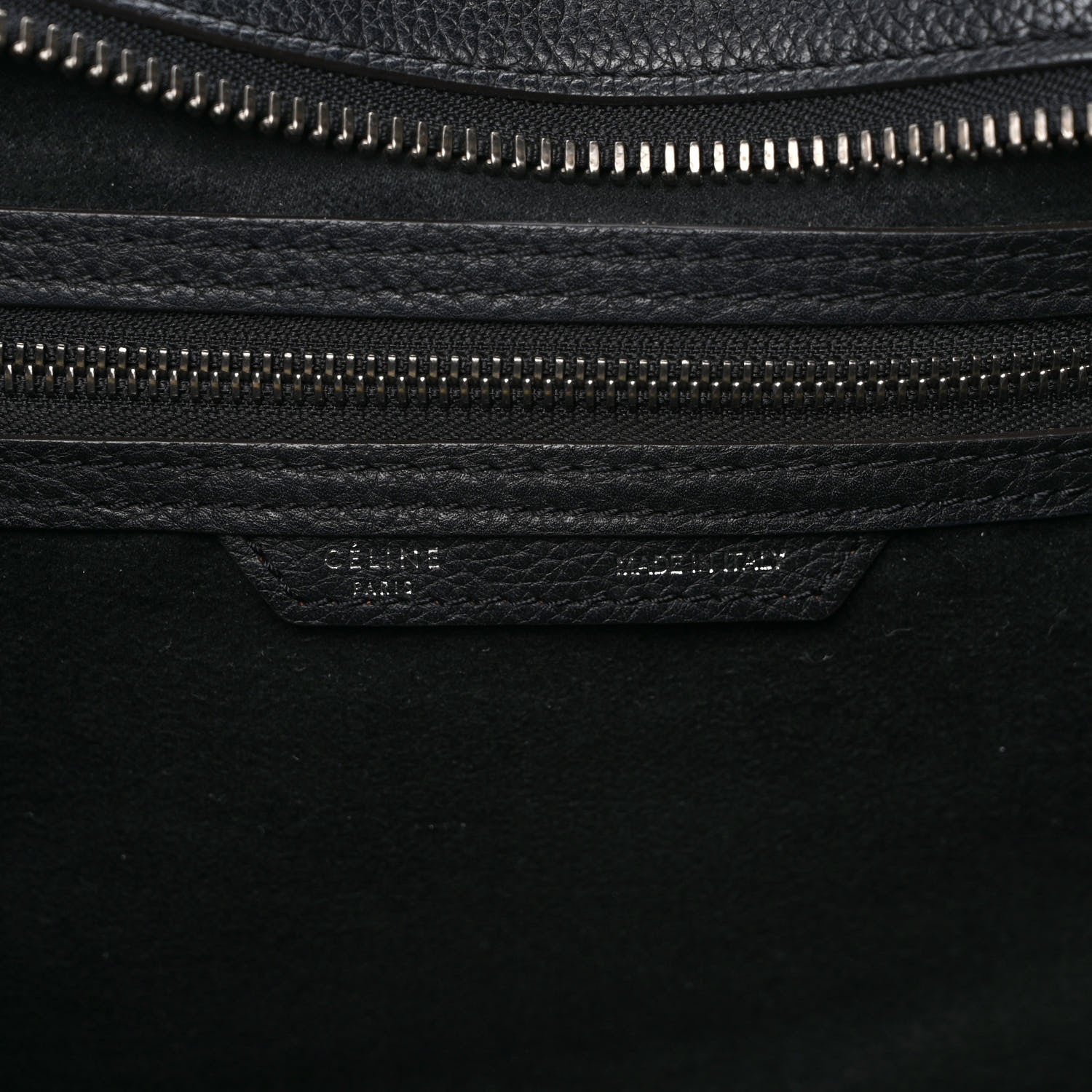 Celine Drummed Calfskin Shoulder Luggage Black 6 of 8