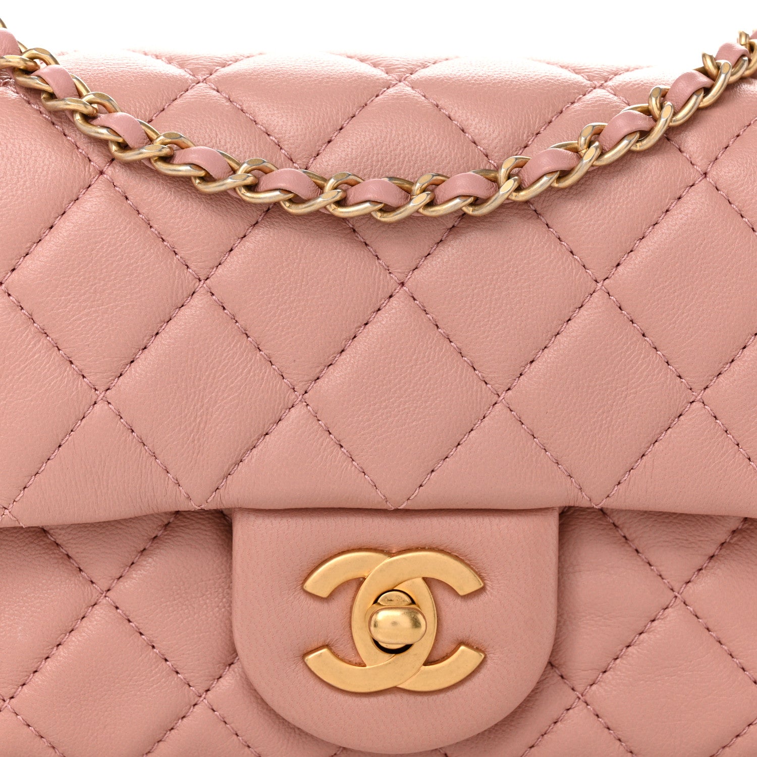 Chanel Lambskin Quilted Mini Rectangular Pearl Crush Flap Dark Pink 8 of 10