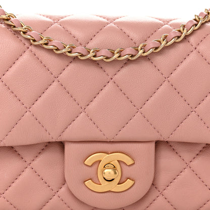 Chanel Lambskin Quilted Mini Rectangular Pearl Crush Flap Dark Pink 8 of 10