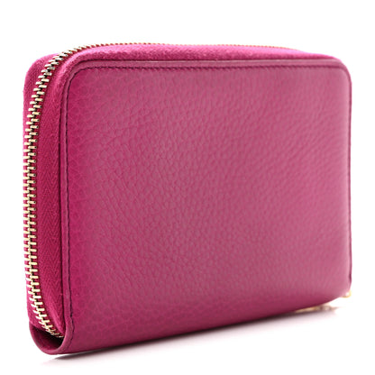 Gucci Pebbled Calfskin Medium Soho Zip Around Wallet  Bright Bougainvillea 3 of 7