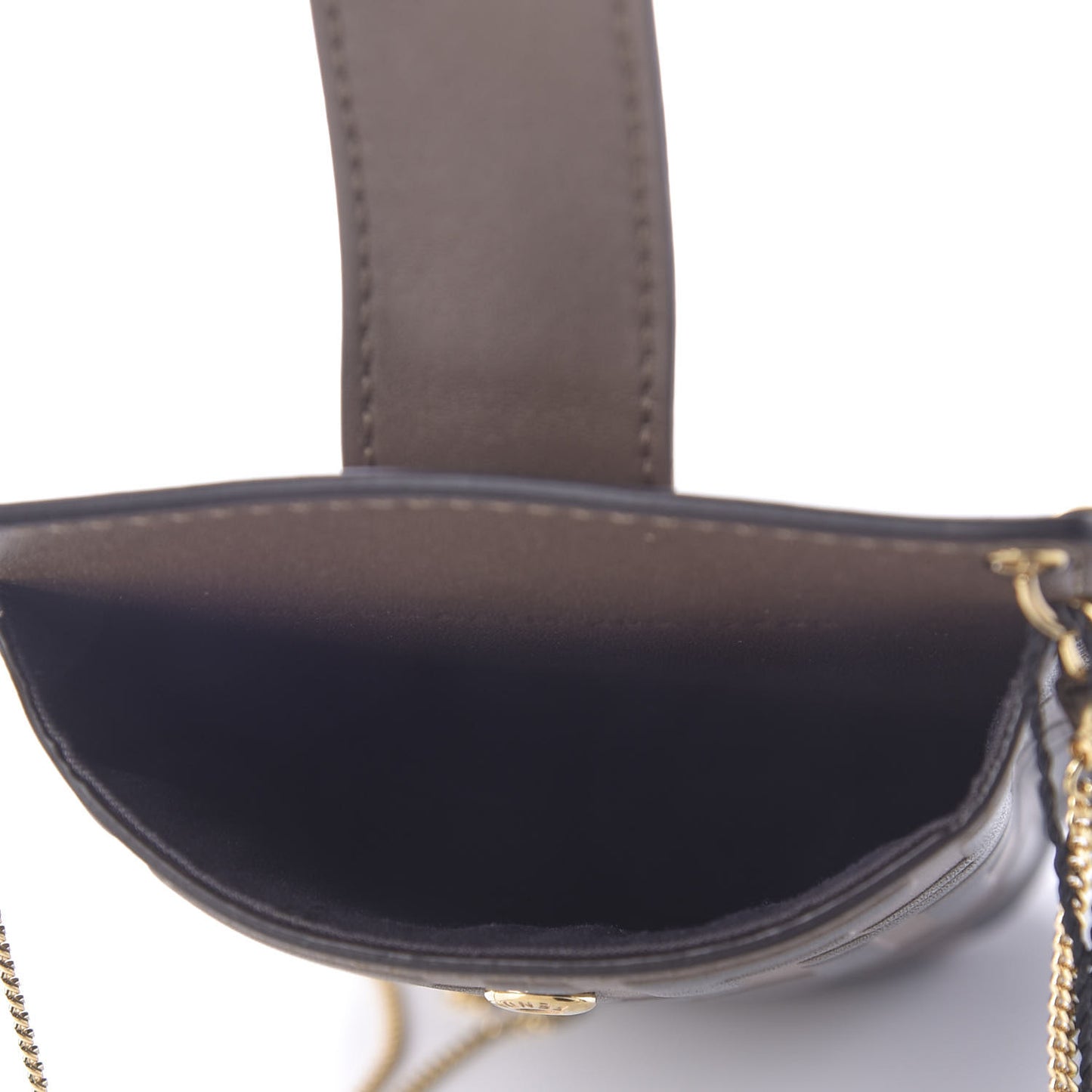 Vitello Soft F is Fendi Bi-Color FF 1974 Embossed Phone Pouch Maya Black