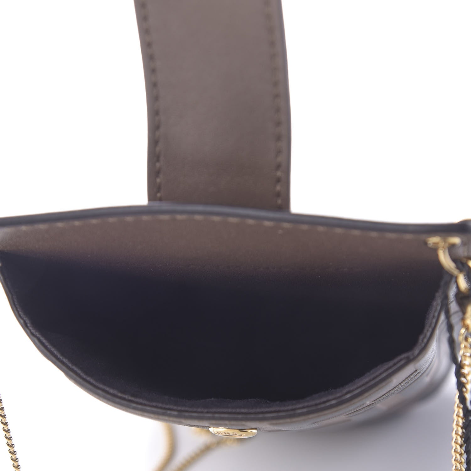 Fendi Vitello Soft F is Fendi Bi-Color FF 1974 Embossed Phone Pouch Maya Black 7 of 10