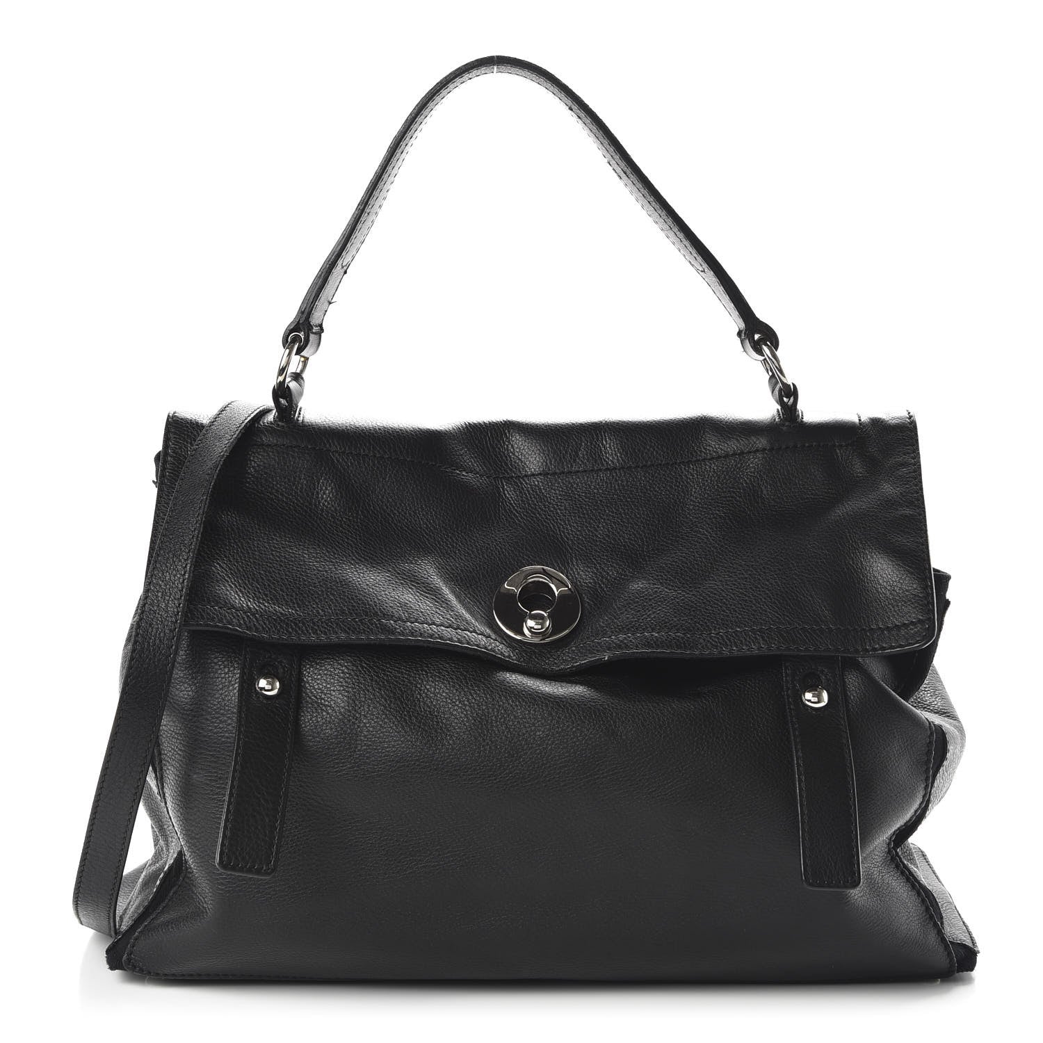 Saint Laurent Calfskin Canvas Large Muse Two Black 1 of 11