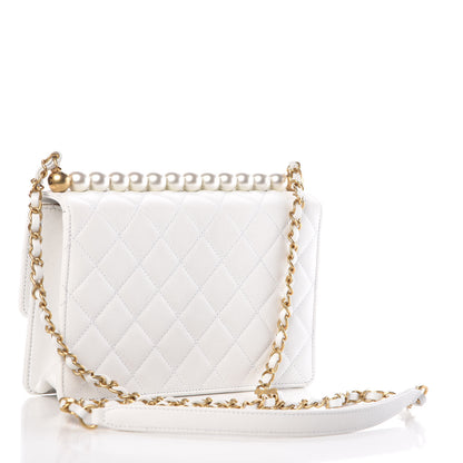 Chanel Lambskin Quilted Small Chic Pearls Flap White 3 of 10