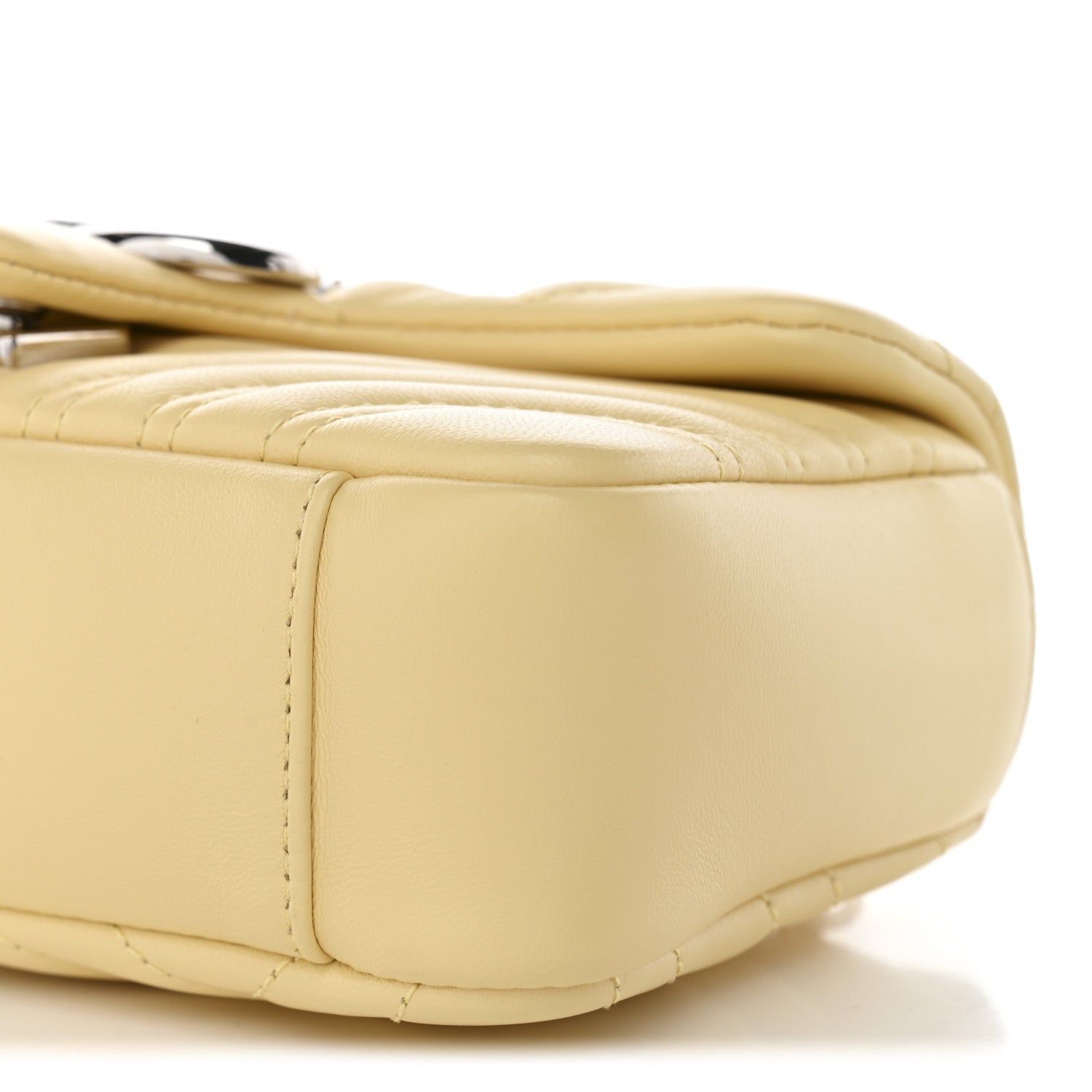 Gucci Lambskin Matelasse Small GG Marmont Shoulder Bag Yellow 10 of 10