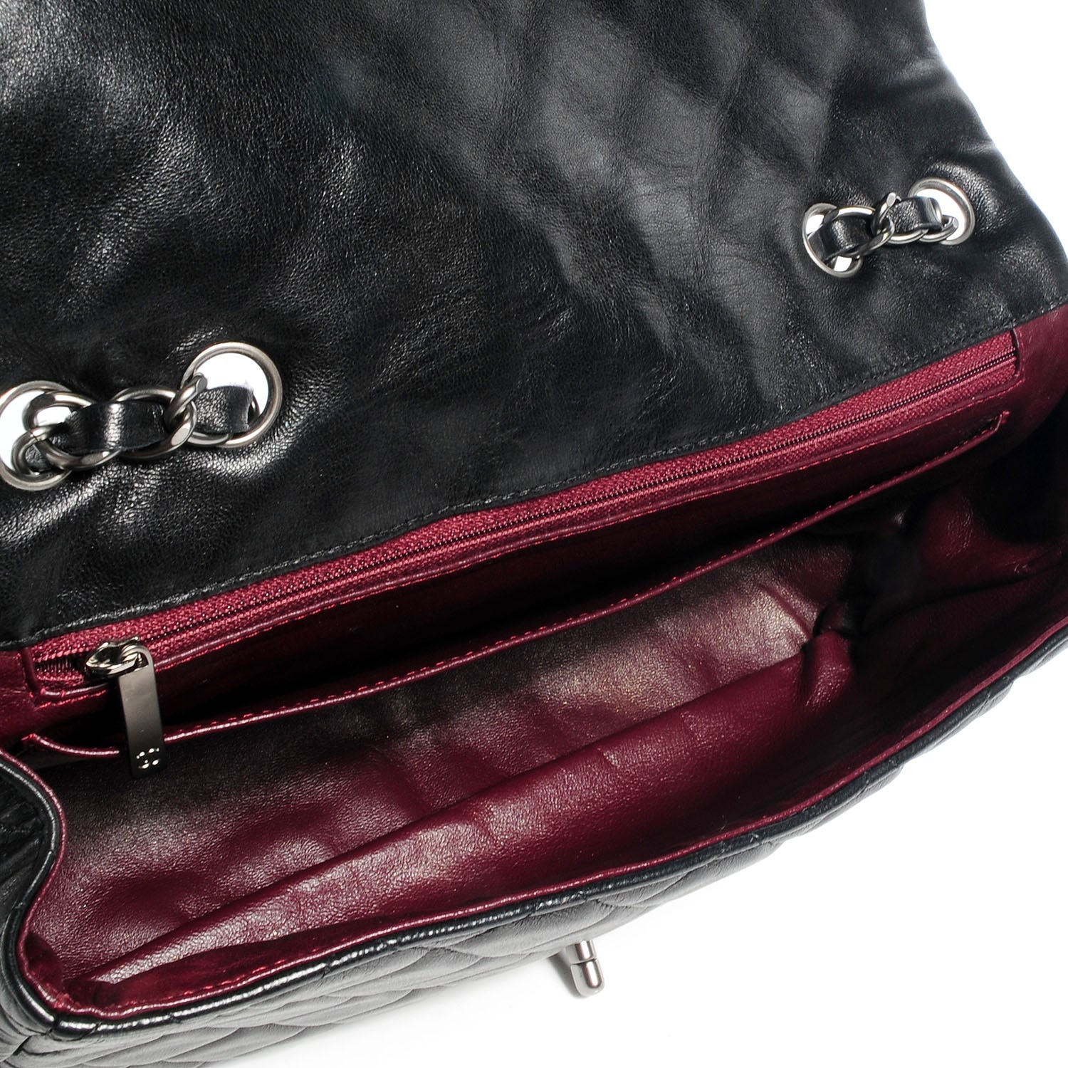 Chanel Lambskin Quilted Jumbo Single Flap Black 5 of 9