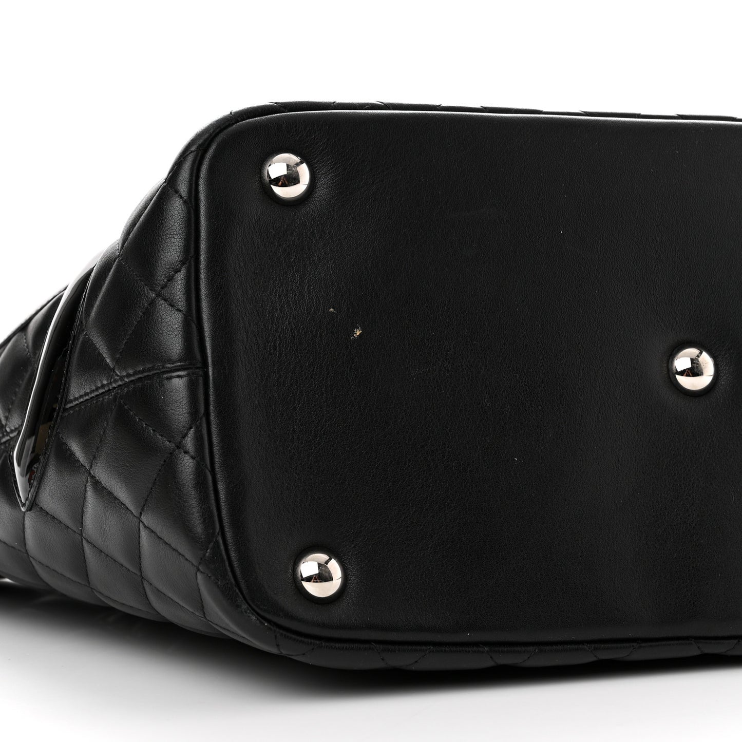 Calfskin Quilted Large Cambon Tote Black